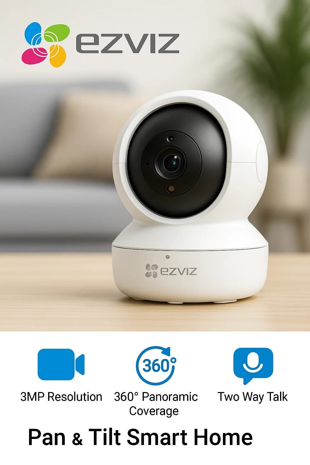 EZVIZ H6c Smart 360° Indoor Camera with Advanced AI Alerts
